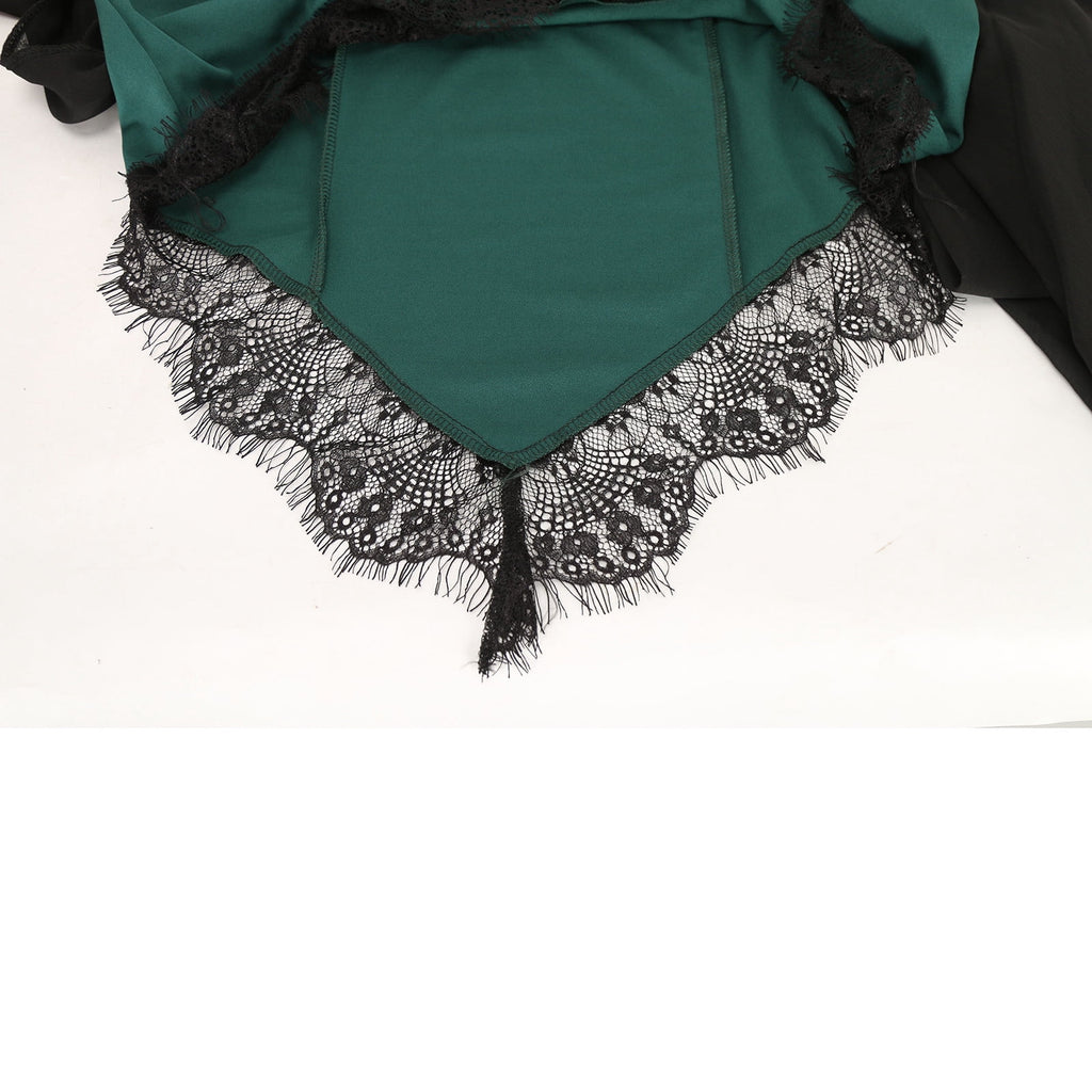 Gothic Lace Up Dress for Women Off-Shoulder Vintage Dresses Bell Sleeve Steampunk Medieval Costume Cosplay Halloween Dresses