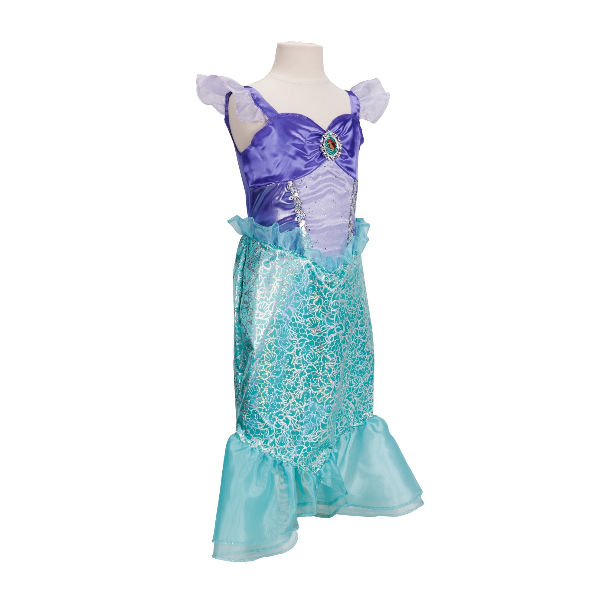 Disney The Little Mermaid Ariel Green Mermaid Play Dress Outfit Female Child Size 4 to 6x