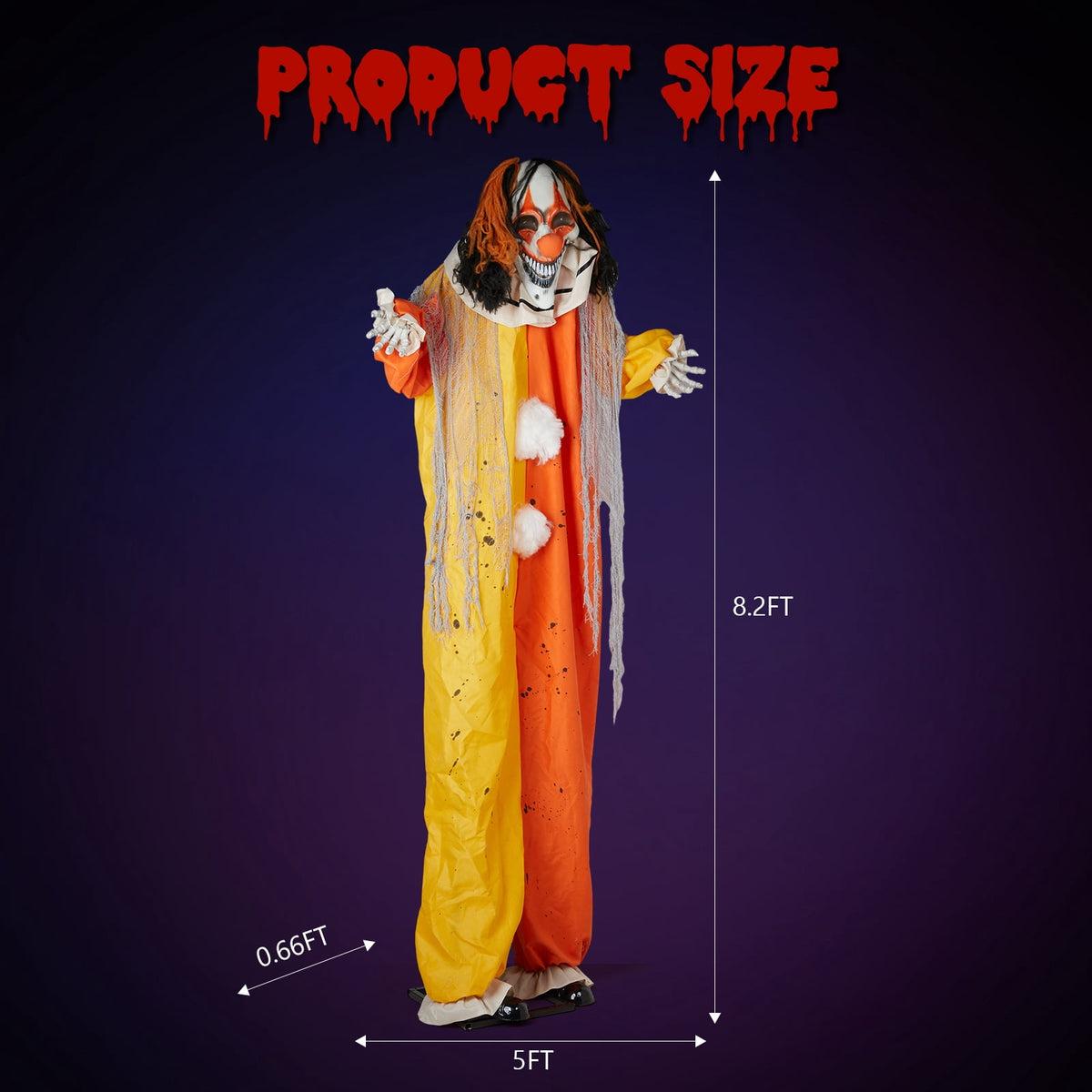 Ktaxon 6ft Pumpkin Man Animated Animatronic Decoration Creepy Halloween w/ Classic Cape Creepy Cloaked Jack-o'-Lantern for Porch & Yard