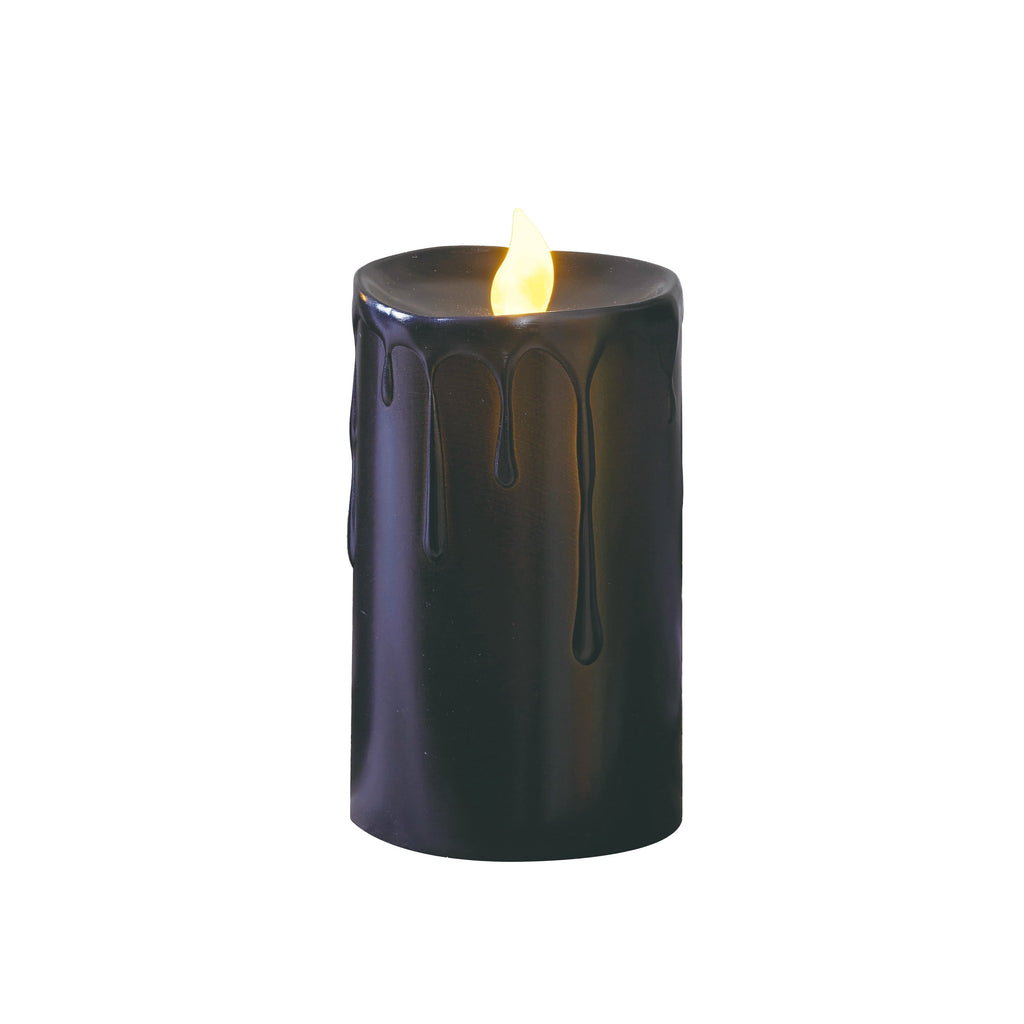 Battery-Operated Warm White LED Flameless Candles, Black, 5.5", 2 Count, Halloween by Way To Celebrate