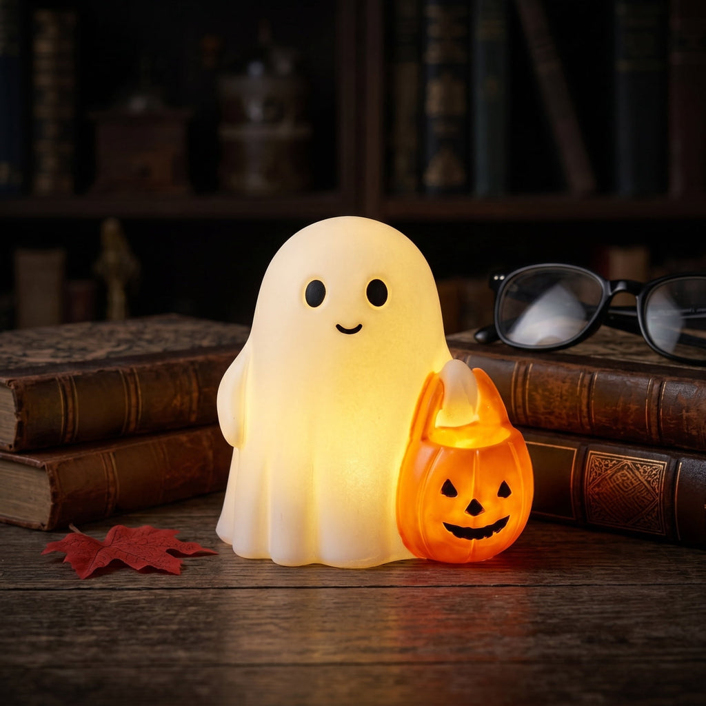 Halloween Decorations, Ghost Resin Crafts Ornaments, Alloween Decoration for Porch Yard Patio Indoor Decor Fall Autumn Home Shelf Mantel Ornament
