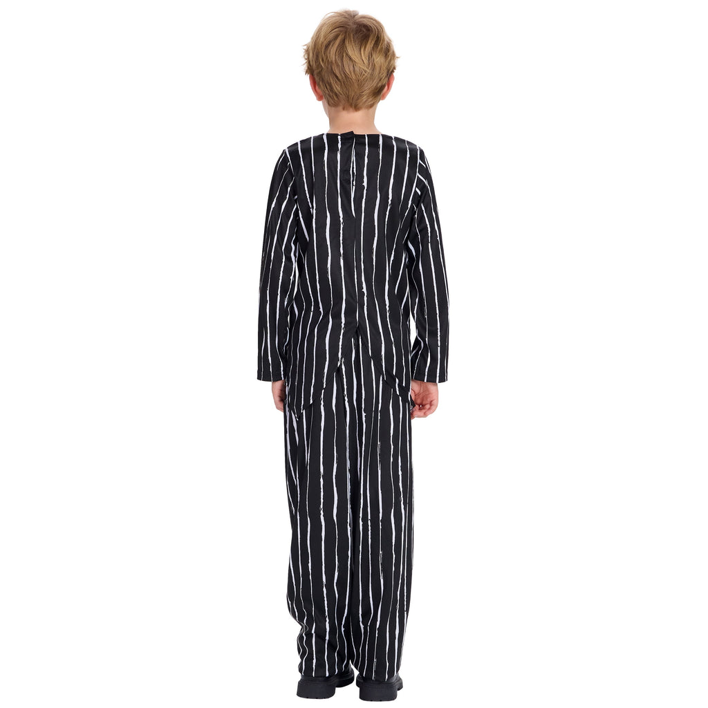 Halloween Costume for Kids Boys Christmas Jack Costume Black and White Striped Set Dress Up Outfit