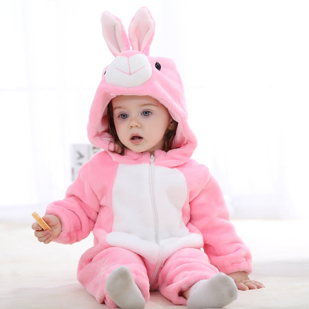 WIBACKER 0-3T Unisex Baby Animal Costume Winter Autumn Flannel Hooded Romper Christmas and Halloween Dinosaur Cosplay Jumpsuit