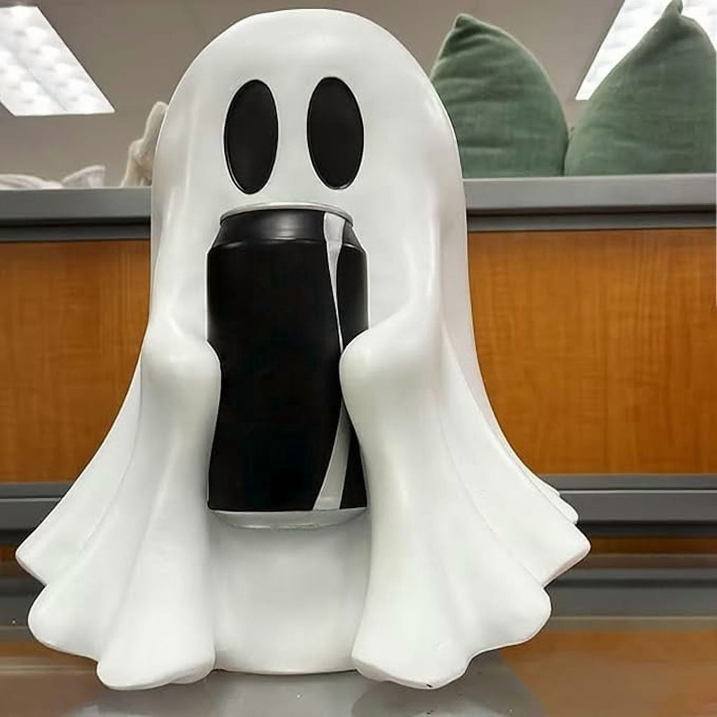 Halloween Cute Ghost Ghost Holding Coke, Spooky Beverage Holder Figurine, Cute Ghost Drink Holder Coke, Halloween Decorations For Tabletop, Party Decor & Office & Desk Display Hallow