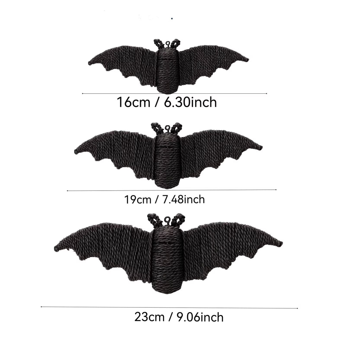 Clearance Halloween Hanging Bat Decoration, 3D Hand-Made Woven Bat Decor, Realistic Scary Fake Black Hanging Flying Bat, Spooky for Indoor Outdoor Yard Porch Lawn Decorations
