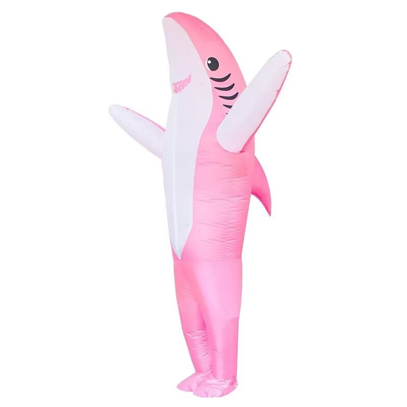 AlevRam Inflatable Shark Costume for Adults, Funny Blow Up Animal Costume with Fan, Halloween Cosplay Party Outfit for Men and Women, One Size, Blue or Pink