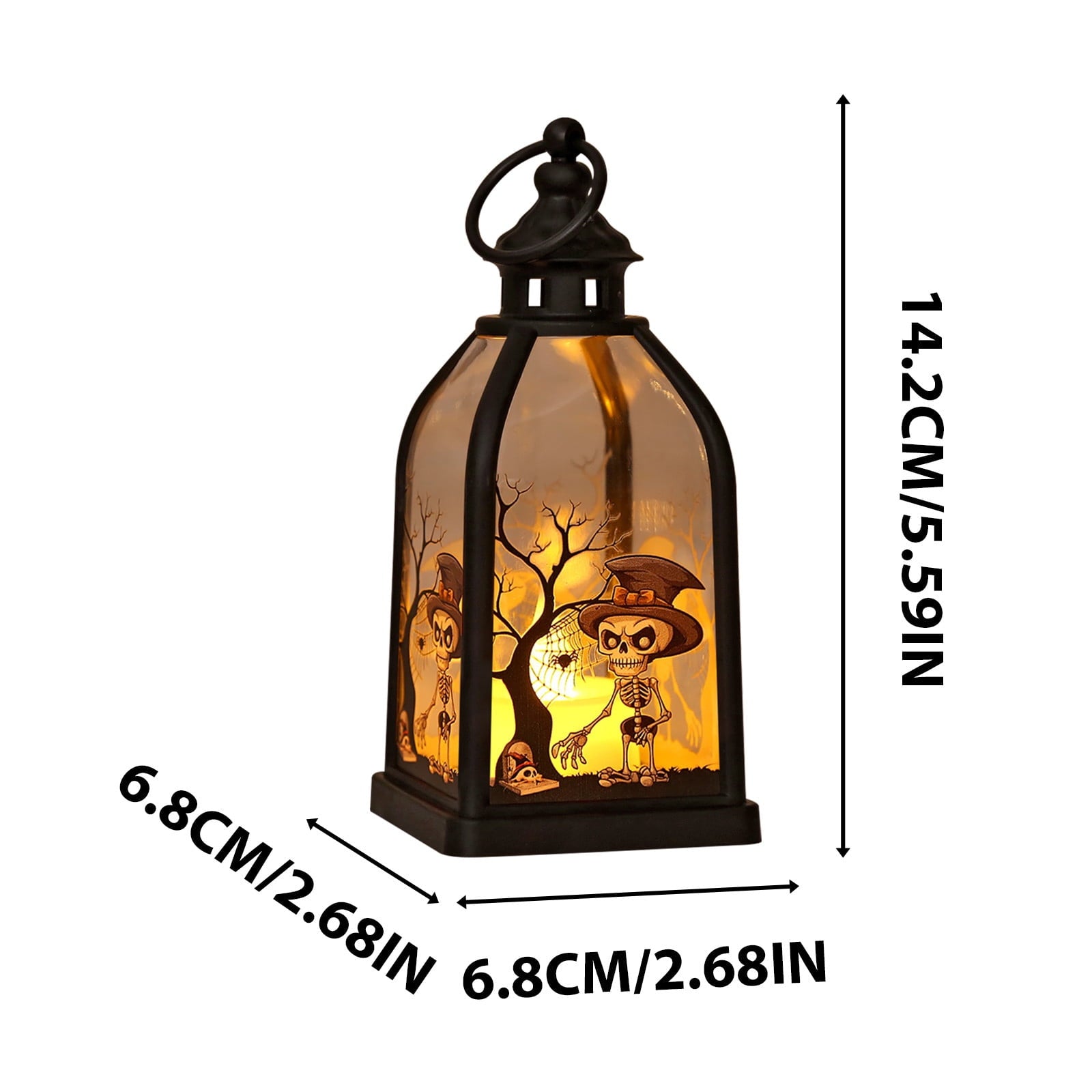 Cheapark Halloween Lanterns Decorations, Battery Operated Black Pumpkin Witch Lanterns, Flickering Light For Indoor Party Home Decor