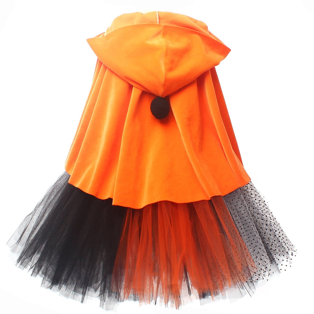 Girl Witch Tutu Dresses Cape Witch Outfit Set Halloween Dress up Party Girls Size 2-12 Years