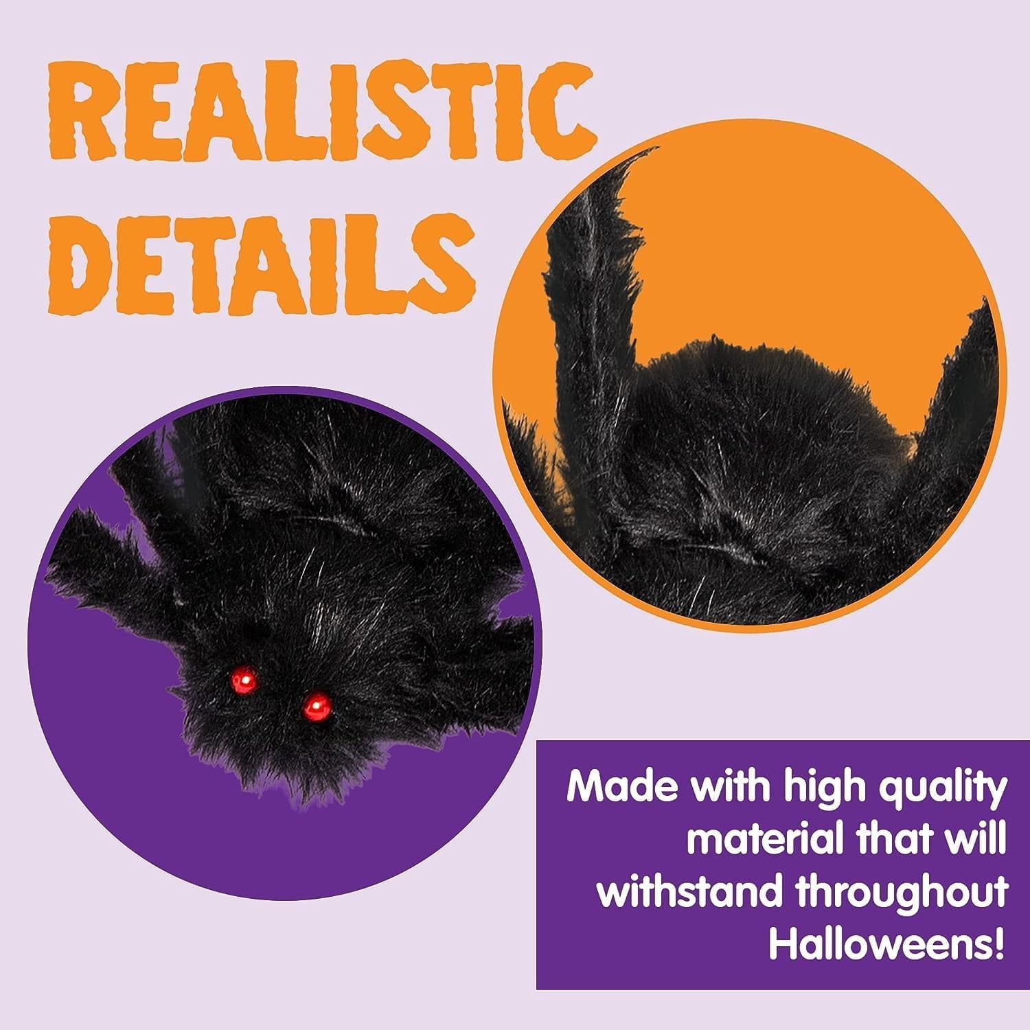Ayieyill Spider Halloween Decorations Outdoor, 5FT Scary Giant Spider for Halloween Yard Decorations, Haunted House Props, 1pc