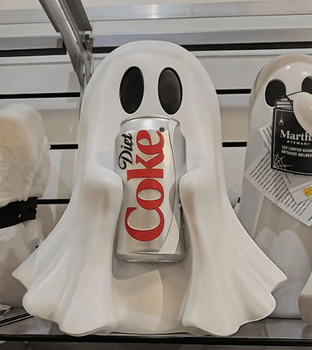 Halloween Cute Ghost Ghost Holding Coke, Spooky Beverage Holder Figurine, Cute Ghost Drink Holder Coke, Halloween Decorations For Tabletop, Party Decor & Office & Desk Display Hallow