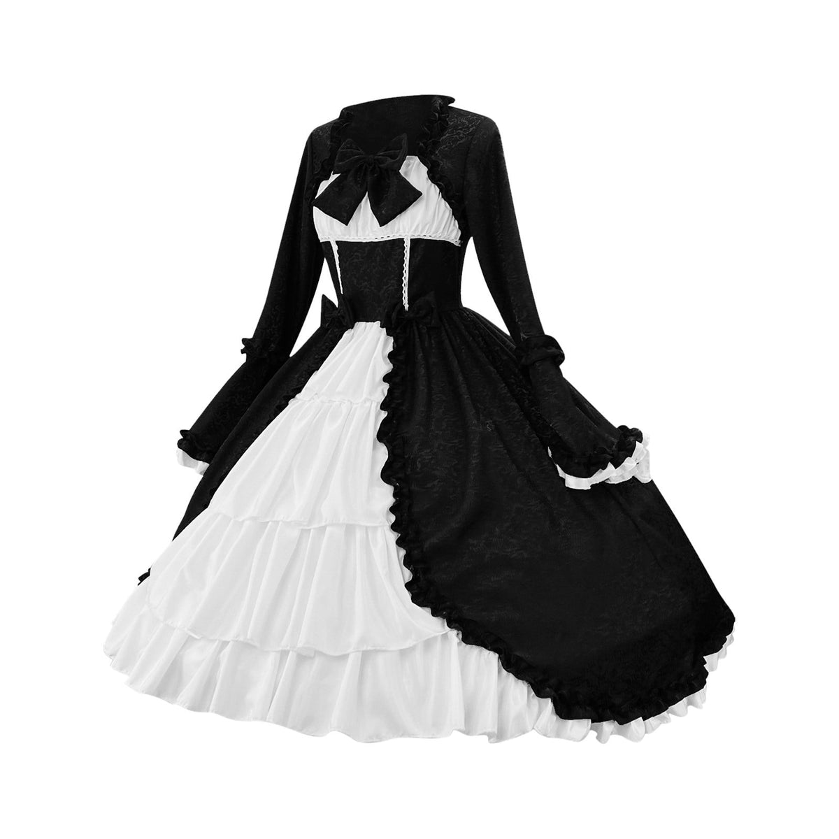 LYXSSBYX Maxi Dresses for Women Women's Long Sleeve Neck Dress Floor Length Cosplay Dress Plus Size Dress