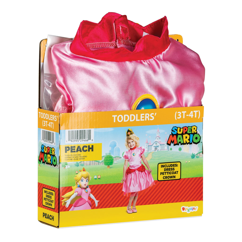 Nintendo Super Mario Bros. Princess Peach Halloween Costume for Children, Toddlers Size 3T-4T, by Disguise