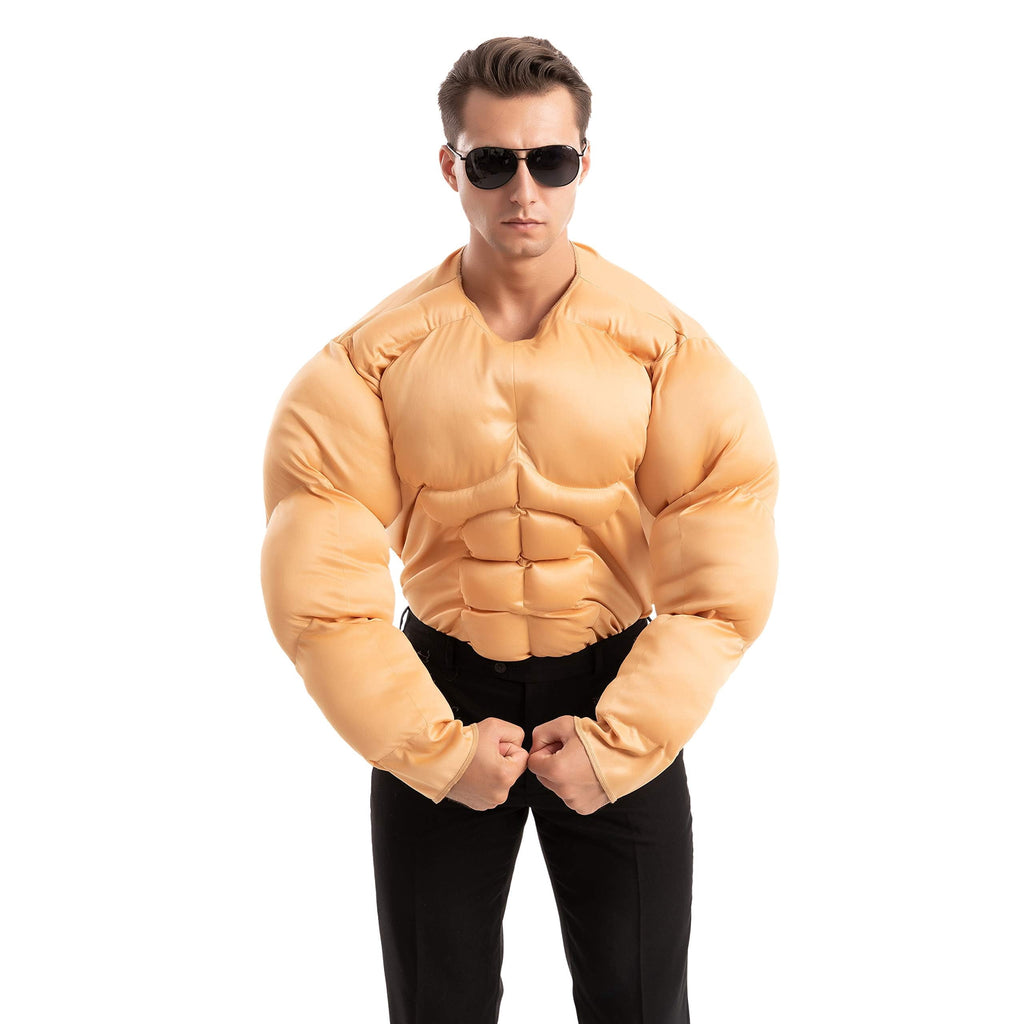Joyfy Halloween Muscle Costume for Kids, Body Builder Costume Shirt Kids Boys Suit for Halloween Dress-up Party 5-14 Years