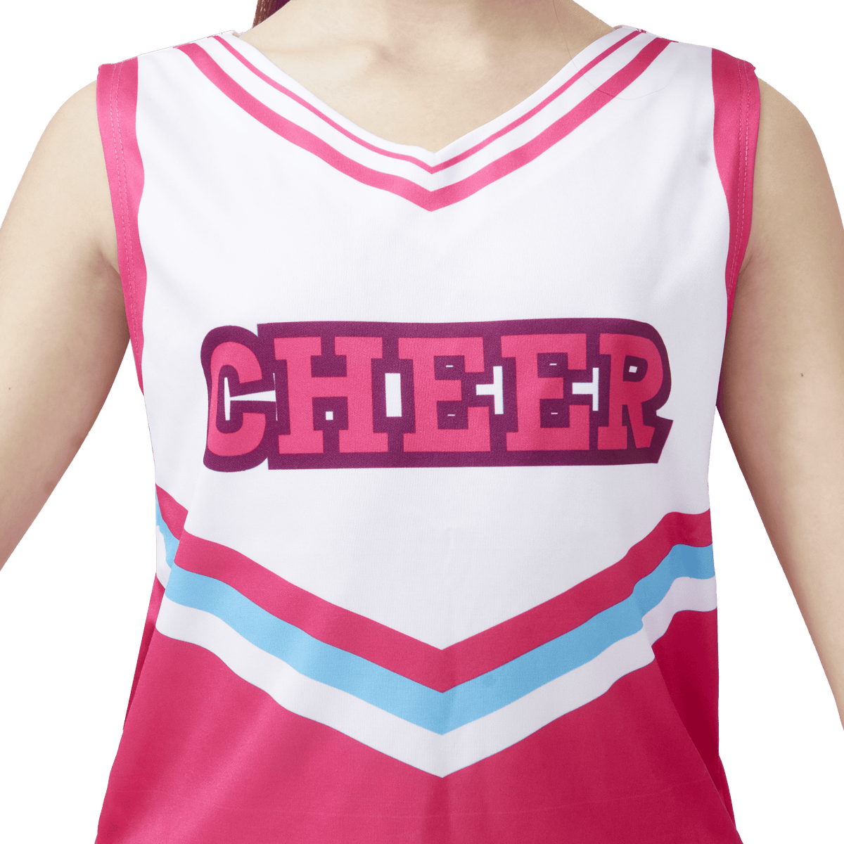 Joyfy Cheerleader Costume for Girls, Halloween Cute Cheer Uniform Outfit with Accessories for Kids Halloween High School Cheerleader Dress Up Costumes