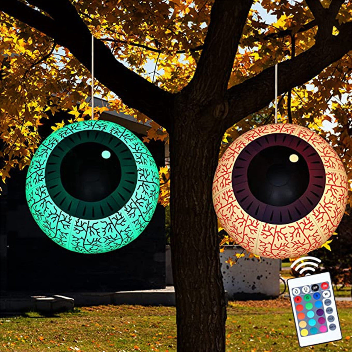 BGZLEU Halloween Inflatable Eyeball Lights Halloween PVC Inflatable Horror Ghost Garden Decoration