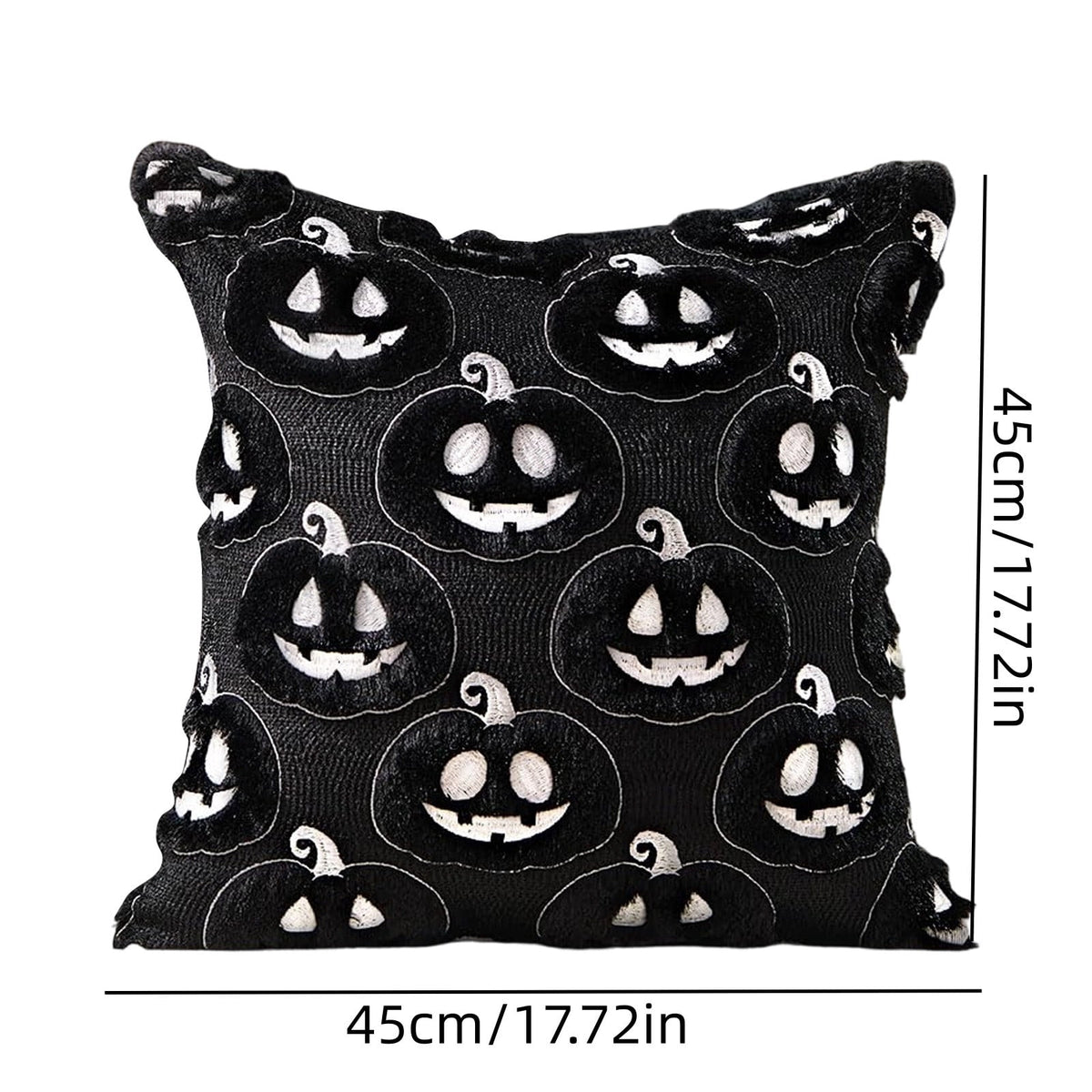Halloween Ghost Reading Book Throw Pillow Cover, Spooky Library Bookshelf Skull Candlestick Decorative Pillowcase, Retro Halloween Cushion Cover