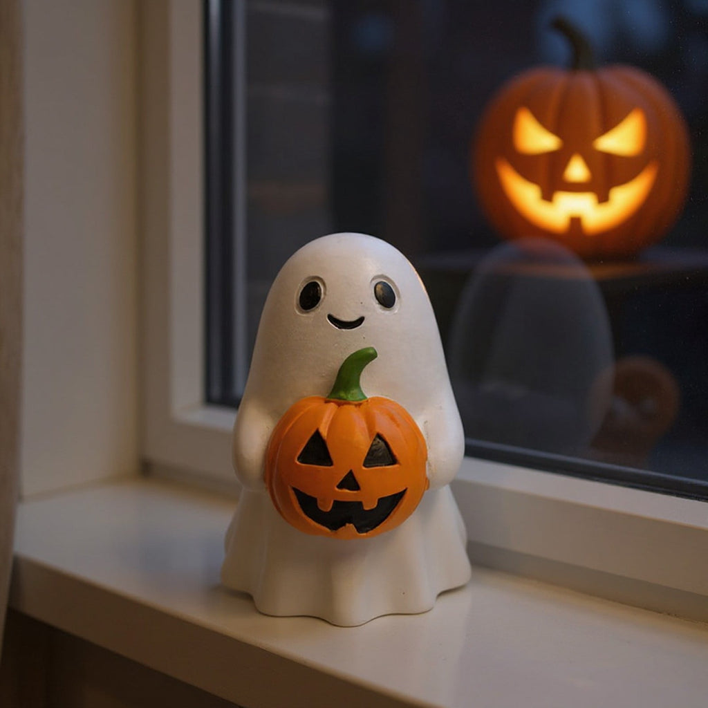 Halloween Decorations, Ghost Resin Crafts Ornaments, Alloween Decoration for Porch Yard Patio Indoor Decor Fall Autumn Home Shelf Mantel Ornament