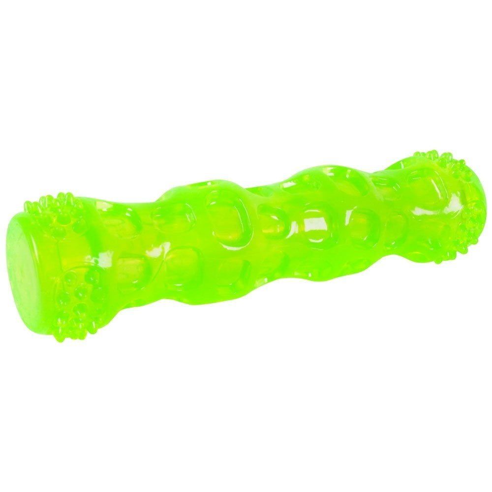 Hyper Pet Dura-Squeaks Durable Non-Toxic TPR Bouncing Super Squeaky Dog Toy, Stick, Green