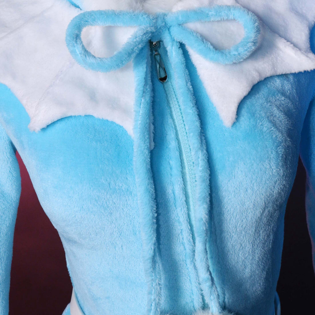 Women sexy Fluffy Hooded Bodysuit Halloween Deep V Kawaii One Piece Lingerie Rompers with Choker and Socks