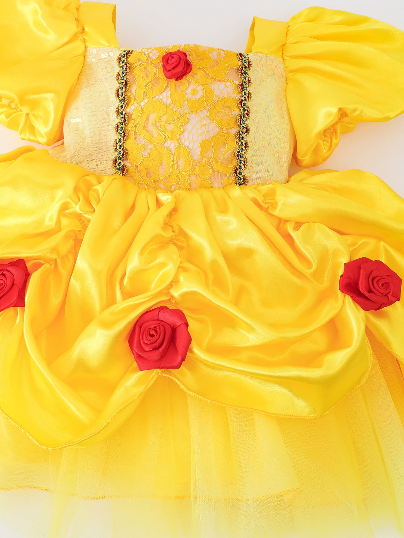 WIBACKER Infant Baby Girl Princess Dress Toddler Yellow Ball Gown Fancy Costume for Birthday Halloween Christmas Party