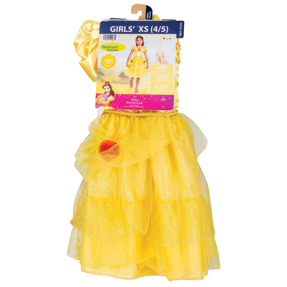 Disney Beauty & The Beast Belle Halloween Costume for Children, Girls Size XS (4/5), by Disguise