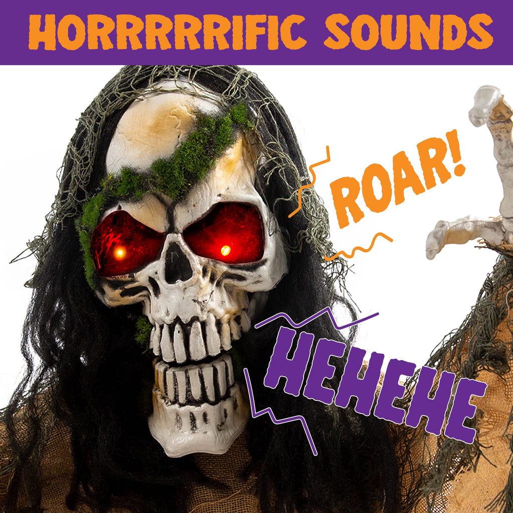 Joyfy Halloween Groundbreaker Animated Halloween Decorations Zombie with Crawling Creepy Animatronic Decorations with Movable Arms,Outdoor Scary Halloween Yard Decorations