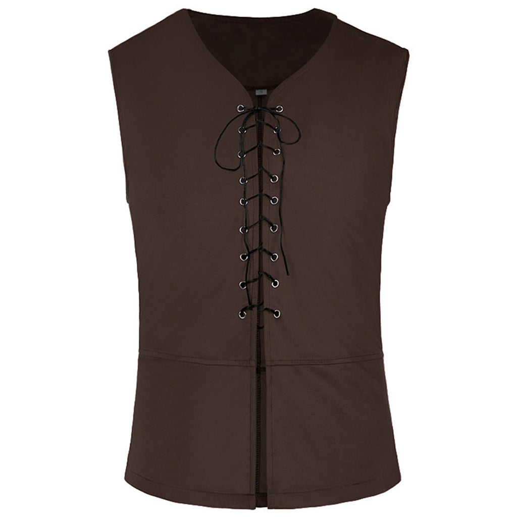 Ceisia Medieval Renaissance Outfit For Men Lace Up Waistcoat Long Sleeve Shirt Lace Trousers With Matching Belt Halloween Pirate Halloween Gift