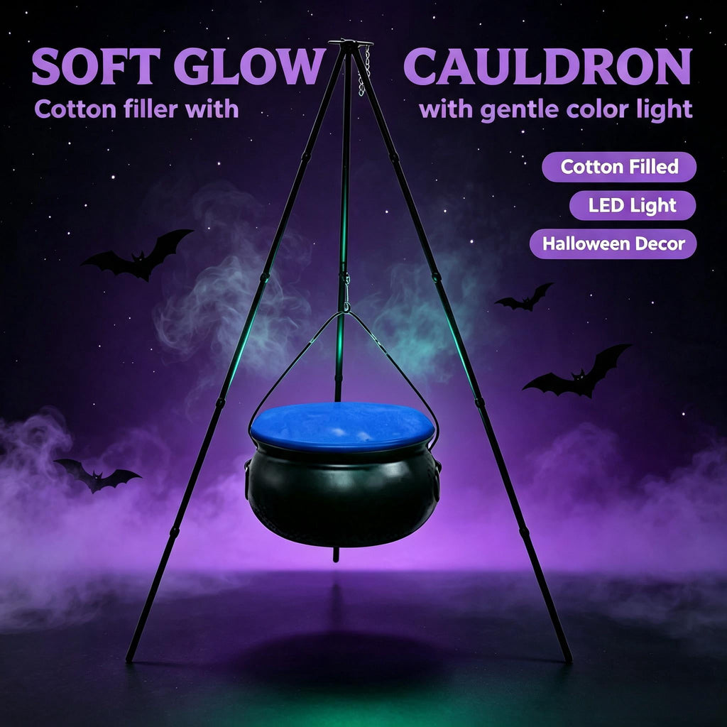 Muecwrye Halloween Decorations Outdoor, Halloween Clearance! Halloween Witches Cauldron with Lights, DIY Bubbling Cauldron Set Decor for Home Porch Outside, Halloween Party Supplies( Without Tripod)