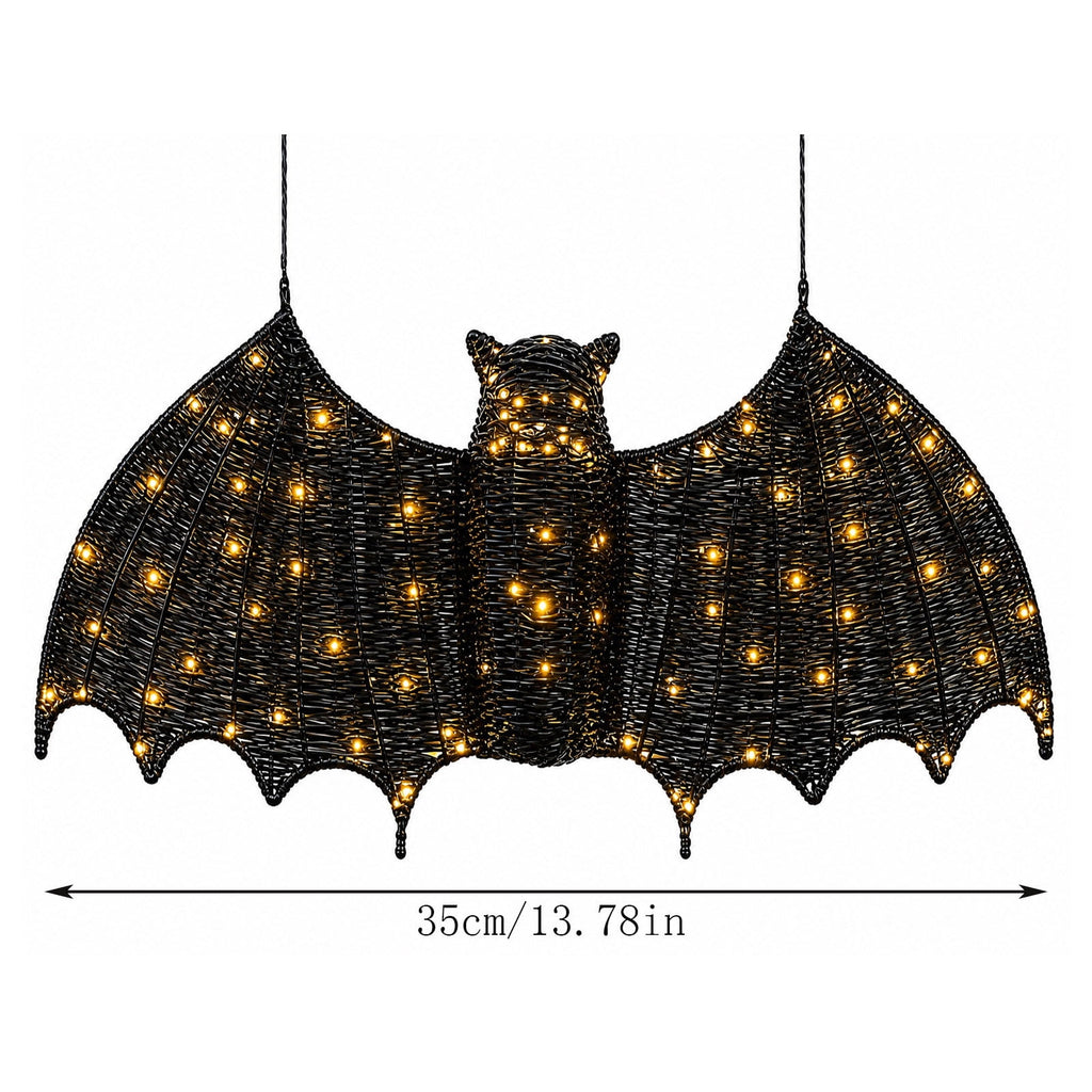 Clearance Halloween Hanging Bat Decoration, 3D Hand-Made Woven Bat Decor, Realistic Scary Fake Black Hanging Flying Bat, Spooky for Indoor Outdoor Yard Porch Lawn Decorations