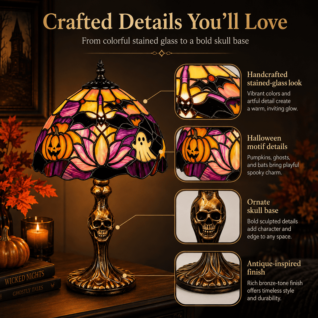 Diceymbol Halloween Decorations and Fall Decor, Halloween Venue Decoration Ghost Props LED Illuminated Ghost Decorations for Tabletop, Mantel, Shelf Indoor Outdoor 9.05 inch