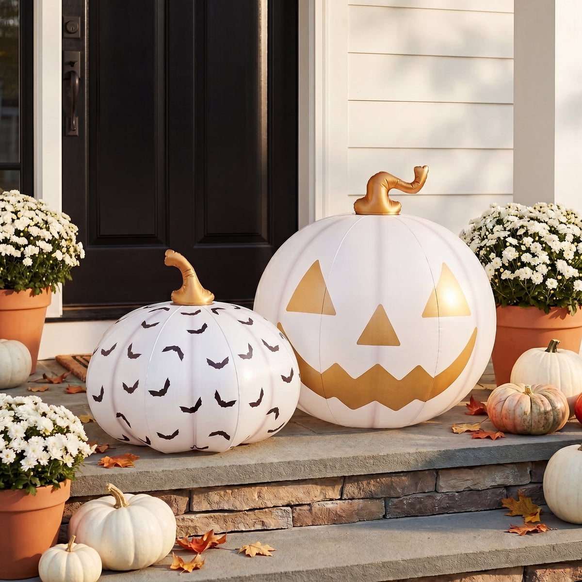FUNBOY Inflatable Pumpkin Halloween Decorations Outdoor, 2-Pack