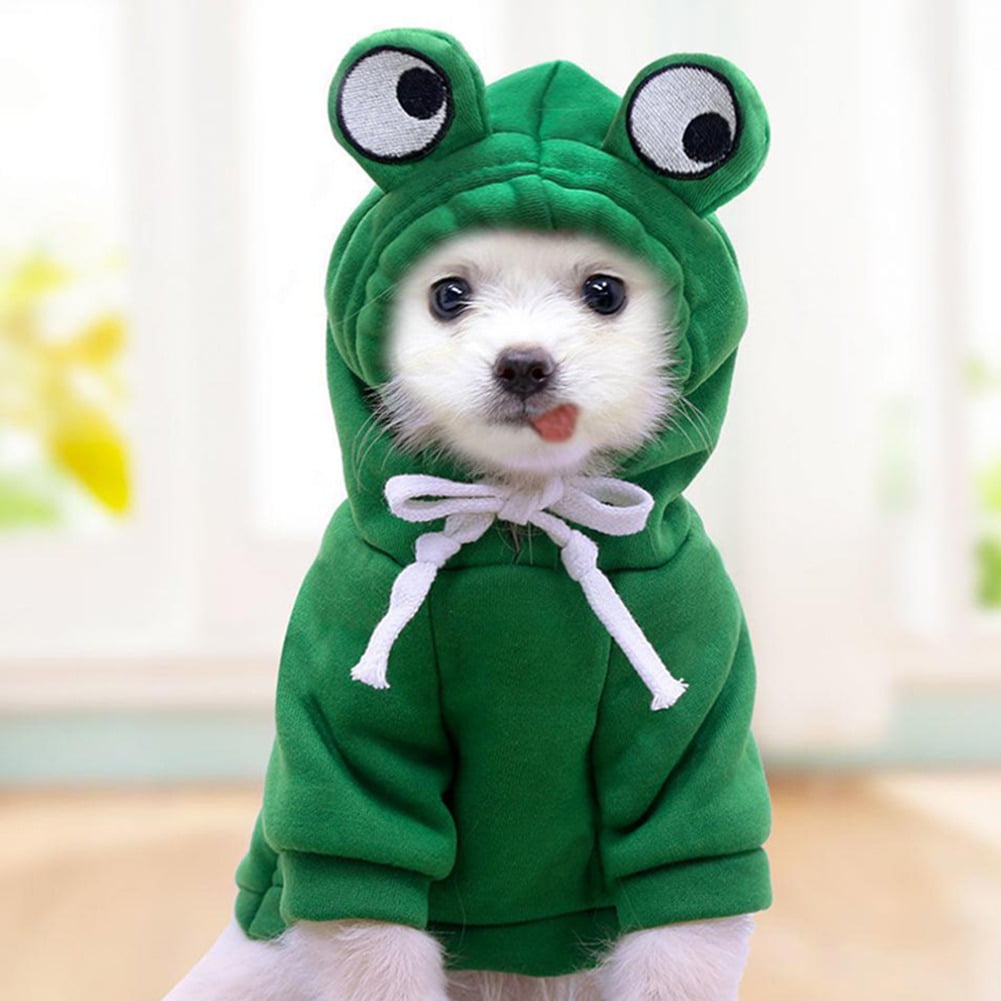 Winter Warm Plush Dog Hoodie, Heart‑Shaped Pet Cosplay Outfit for Small Dogs