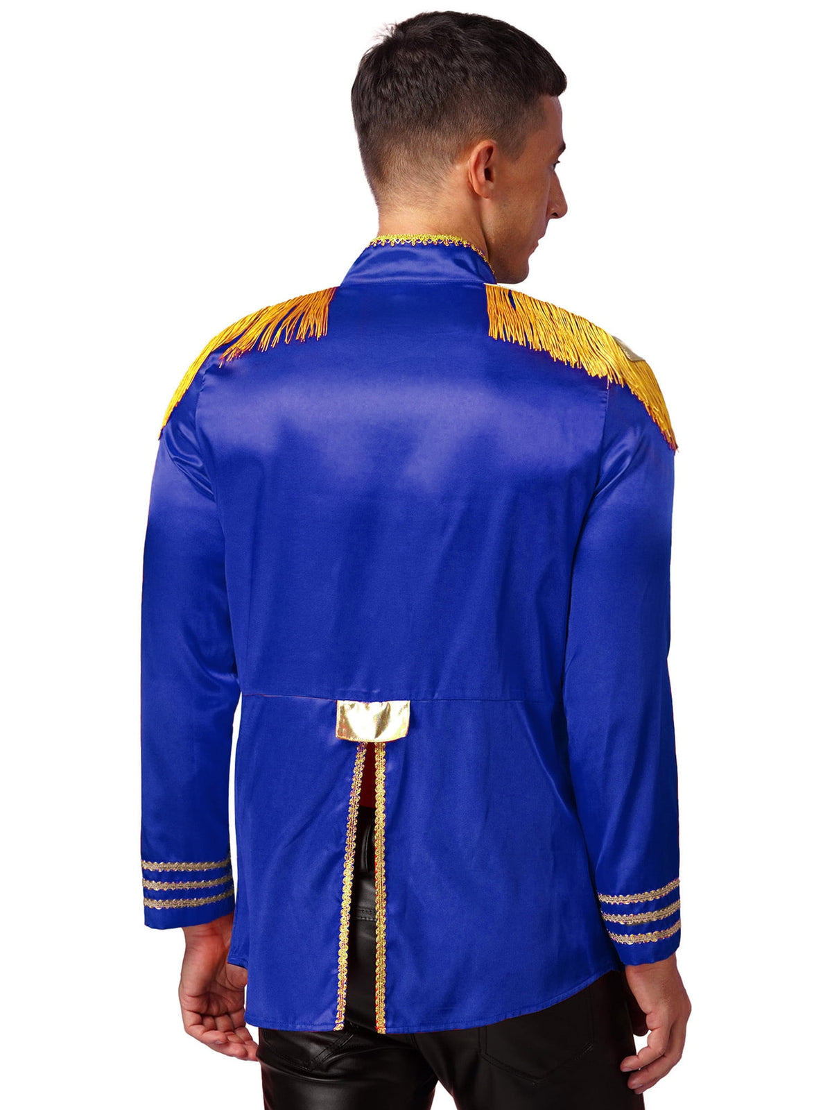 Eandarui Men's Halloween SGT Sergeant Pepper Costume Jacket Fancy Dress Hippie Music Star 1960s Shirt Red M