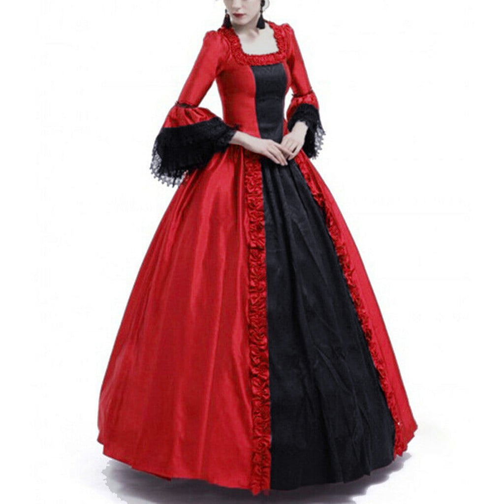 UPPADA Plus Size Victorian Dress for Women Lace Up Flare Sleeve Ball Gown with Corset Evening Party Maxi Gowns Vintage Cocktail Dress Wedding Dresses Early