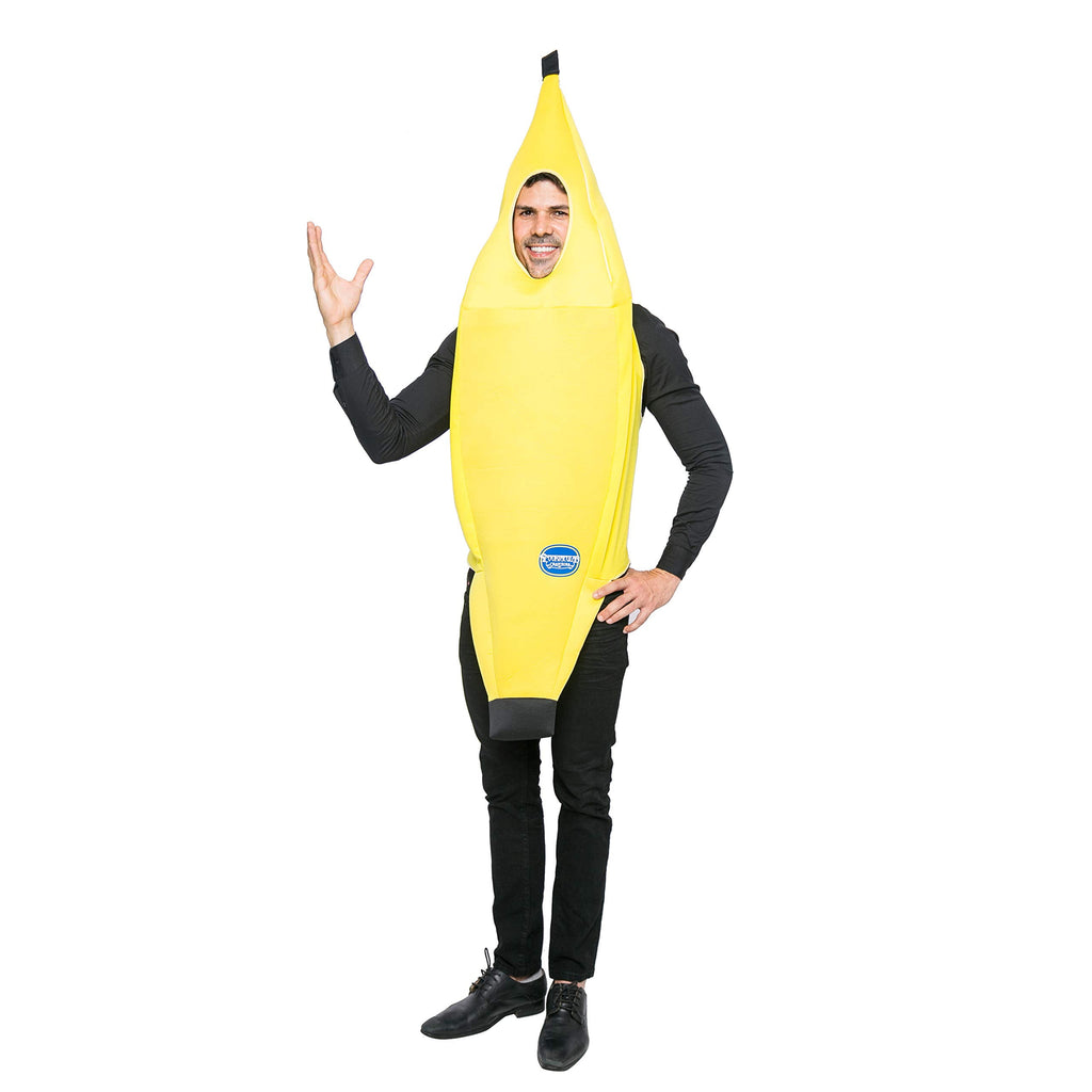 Joyfy Men's Banana Costume for Adult Funny Fruit Costume Banana Halloween Fancy-Dress Costume for Themed Party Cosplay