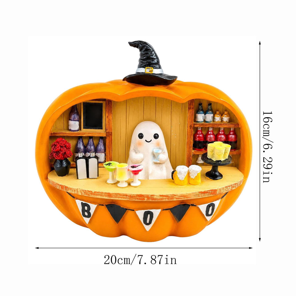 Halloween Spooky Coffee Stand, Ghost Barista Booth Figurine, Spooky Coffee Statue Built with Spooky Little Coffee Stand, Freshly Boo’d Coffee Ghost Fall Decor, Creative Birthday & Holiday Gift