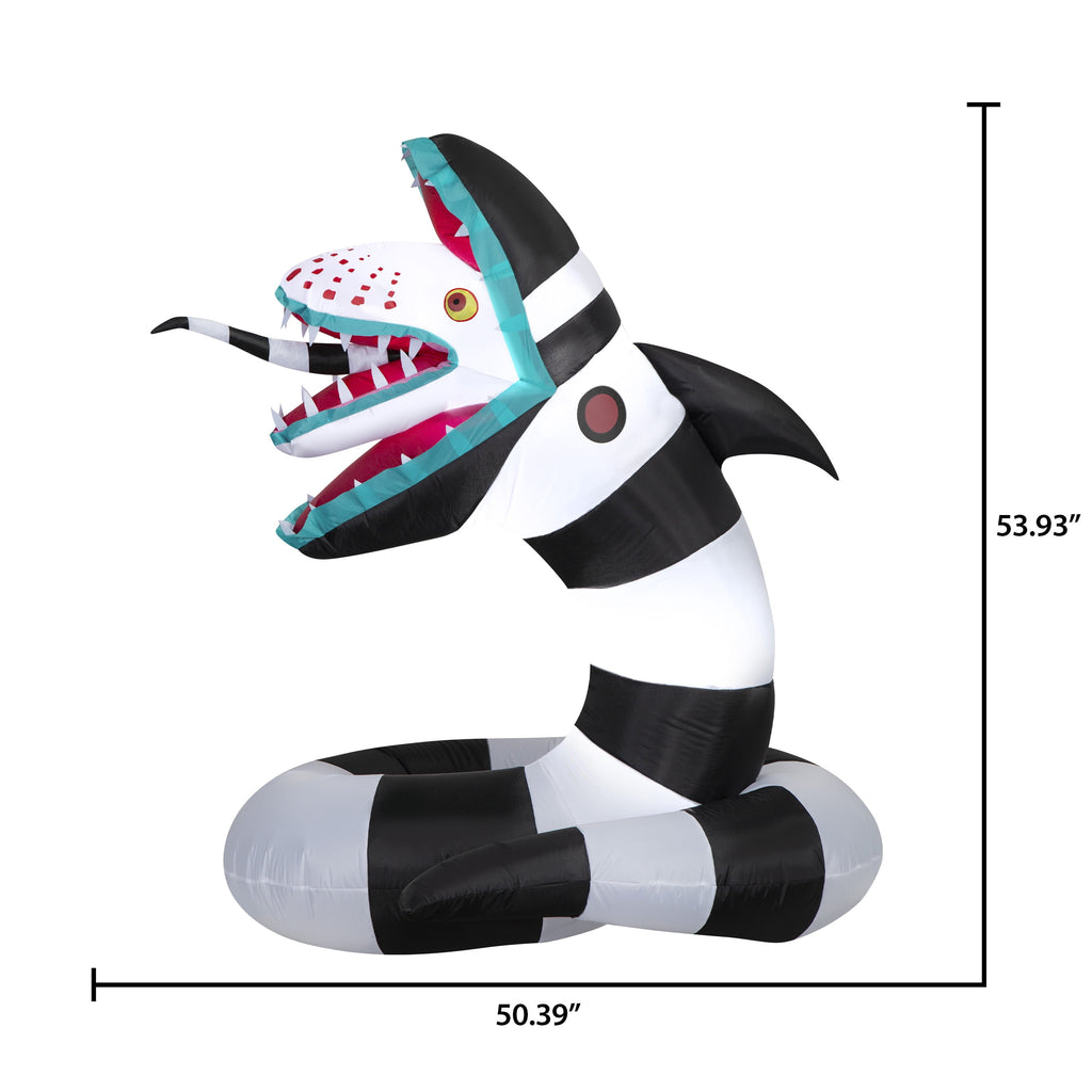 Airblown Halloween Light Beetle Juice Sandworm Medium Warner Bros. 4.5 ft Inflatable