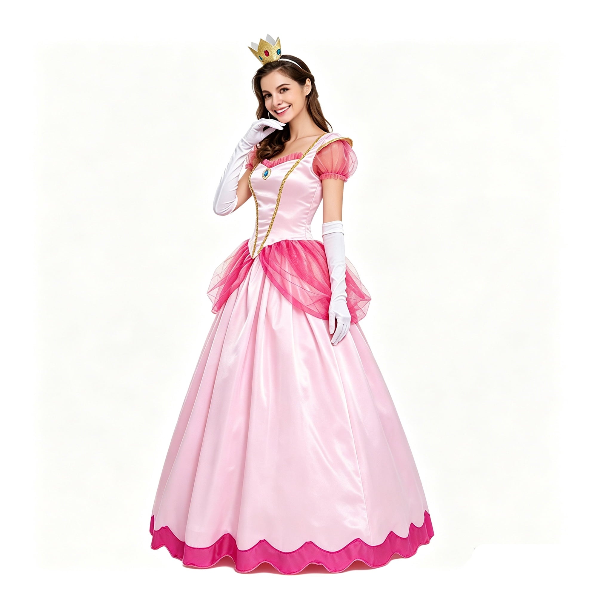 Adult Princess Peach Costume For Women Halloween Cosplay Dress