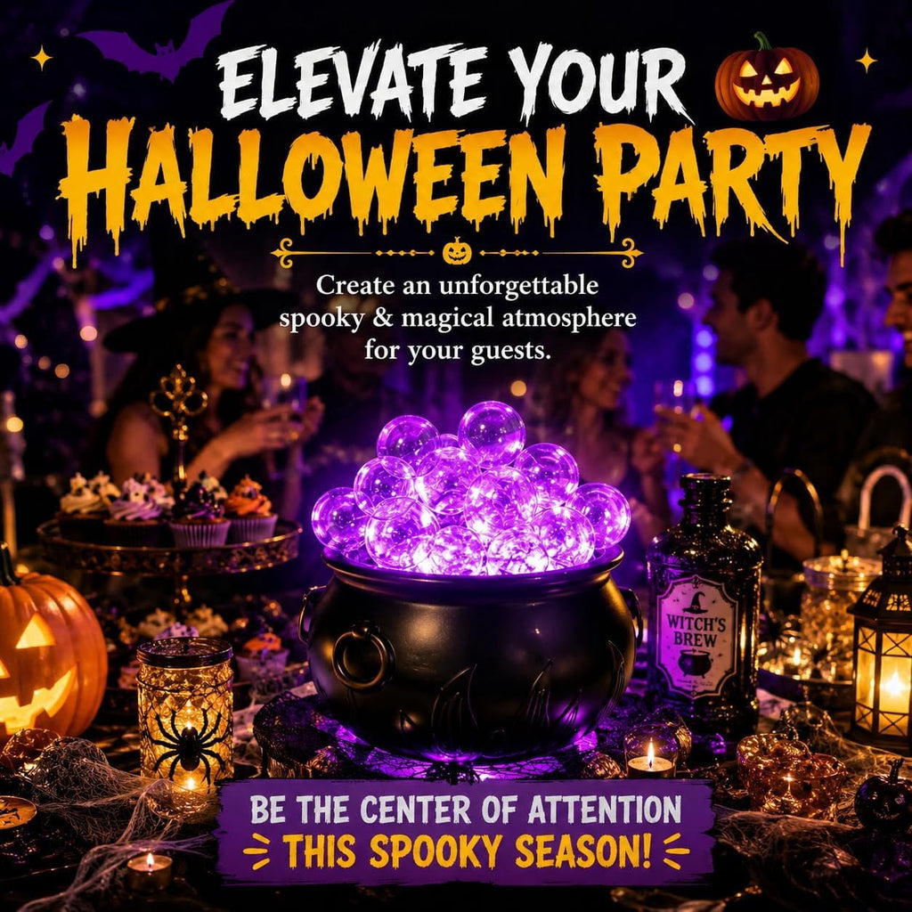 Halloween Decorations Indoor - DIY Bubbling Cauldron Set - Black Plastic Bowl Hocus Pocus Party Decoration - Spooky Vintage Decor for Home Kitchen Room Party Table