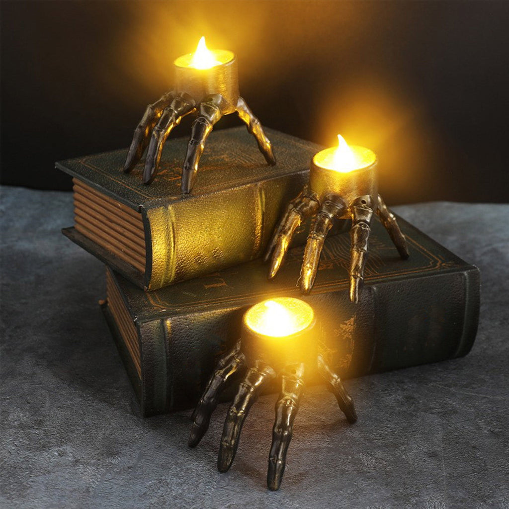 XGFHYJEH Halloween Skeleton Lights Decorations, Halloween Candle Lamp Decoration Ornament Indoor Outdoor, Halloween Scary Decor for Home Outside Yard Lawn Garden Party