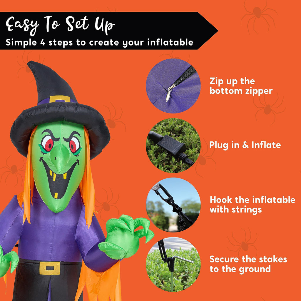 Joyfy 12 FT Halloween Inflatable Giant Grim Reaper Decoration with Built-in LEDs,Grim Reaper with Scythe Halloween Decorations Outdoor Blow Up Yard Lawn Decoration