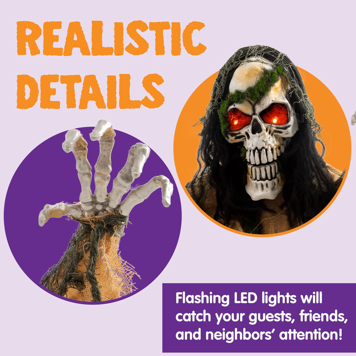 Joyfy Halloween Groundbreaker Animated Halloween Decorations Zombie with Crawling Creepy Animatronic Decorations with Movable Arms,Outdoor Scary Halloween Yard Decorations