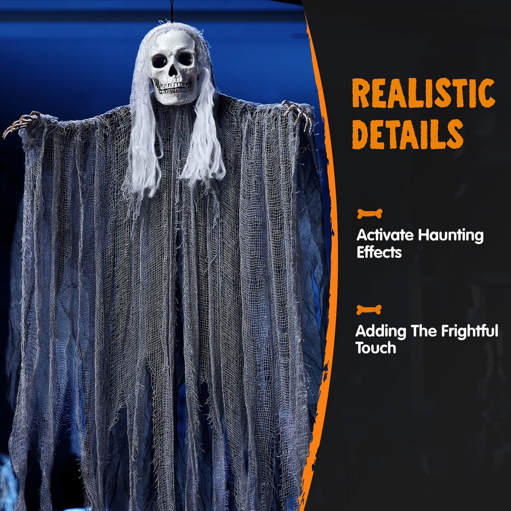 Joyfy 3 Pack Halloween Hanging Ghosts,Scary Skeleton Ghosts Grim Reapers Decorations for Halloween Indoor Outdoor Yard Home Decorations