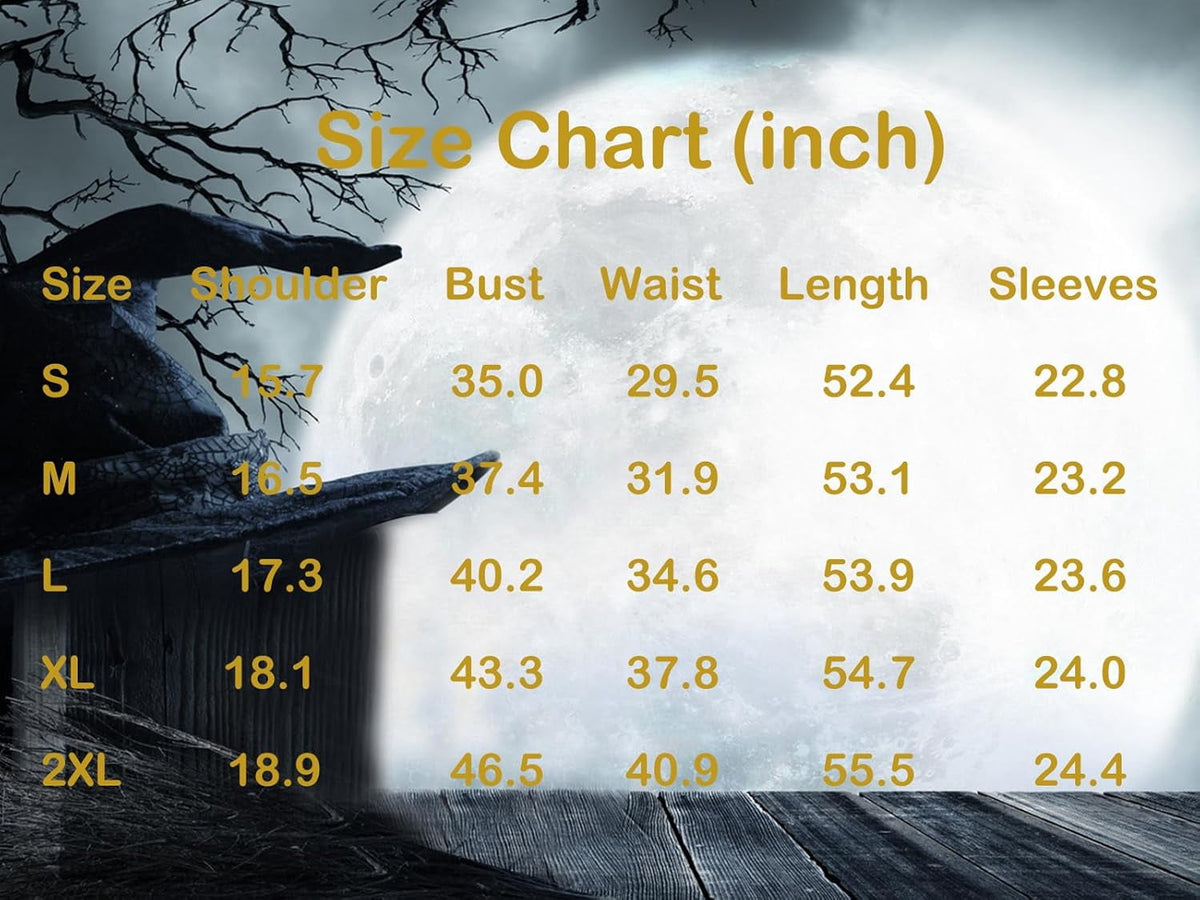 Halloween Women's Witch Costume, 4 Pieces Halloween Deluxe Witchy Dress for Fancy Dress Party M