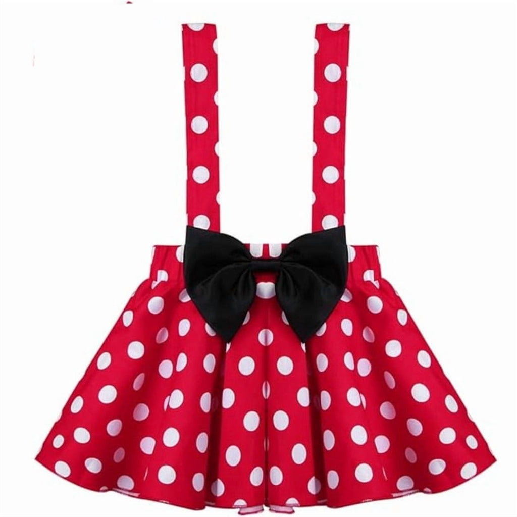 Jurebecia Girls Red Polka Dot Tutu Dress with Bow Headband, Baby Toddler Party Costume for Birthday & Cosplay (110 cm)