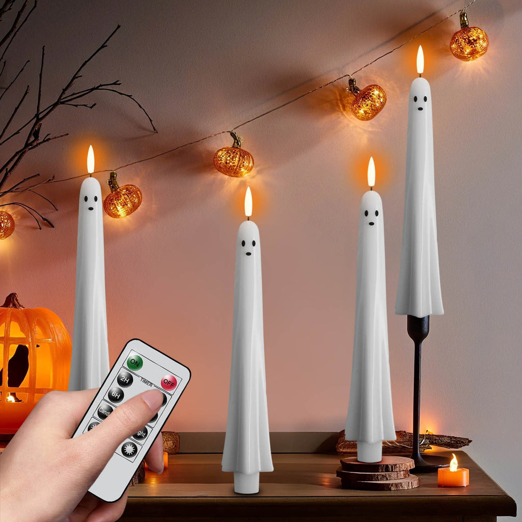 AZXY Halloween Decor, Halloween Indoor Decor, Halloween Tabletop, Artificial White Silk Rose Stems, Gothic Fake Floral Bouquet, Halloween Decorations for Home Table Party Decor