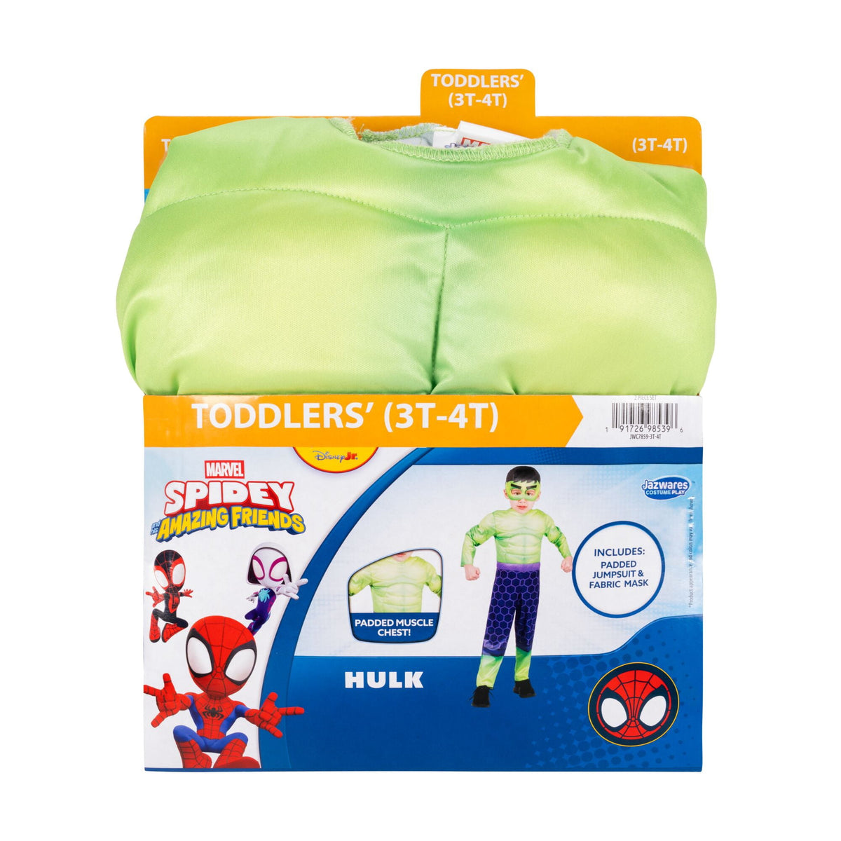 Marvel's Hulk Halloween Costume for Toddler, Size 3-4T, by Jazwares