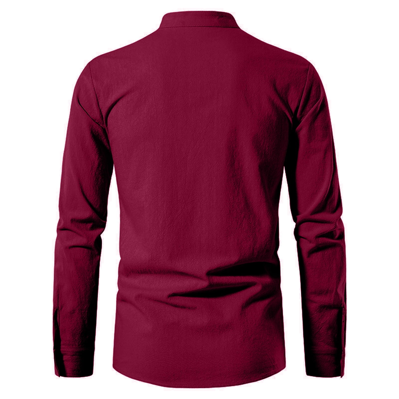 BVWKPCV Men's Renaissance Shirt Pirate Medieval Viking Top Linen Long Sleeved Halloween Costume Wine XL