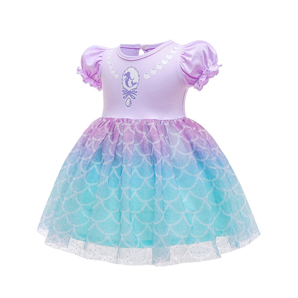 WIBACKER 1-6T Toddler Kid Baby Girls Fancy Party Puff Sleeve Princess Dress Cosplay Costume Dress Up
