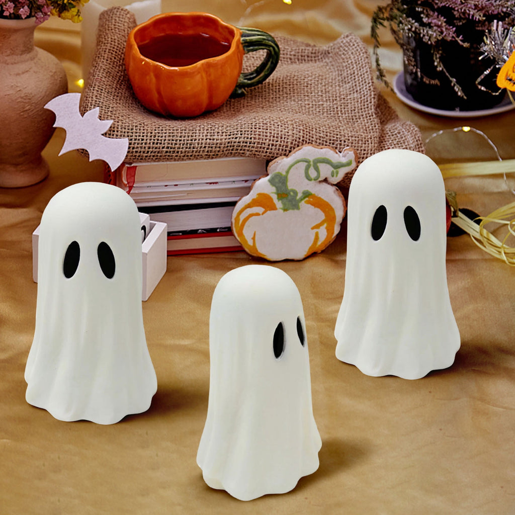 Halloween Ghost Figurine - Spooky Resin Ghost Statue, Cute Halloween Decorations Indoor for Tabletop Home Decor Party Gifts